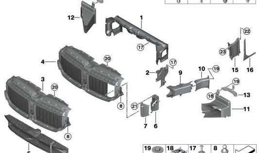 Luftklappen above for BMW 7 Series G11N, G12N (OEM 51135A21A95). Genuine BMW