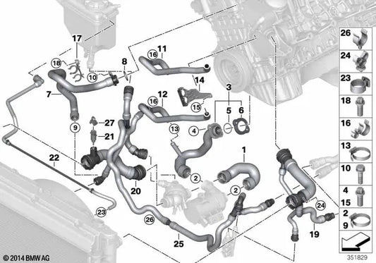 Rücklaufrohr für BMW E60N, E61N, E63N, E64N (OEM 17127565781). Original BMW.