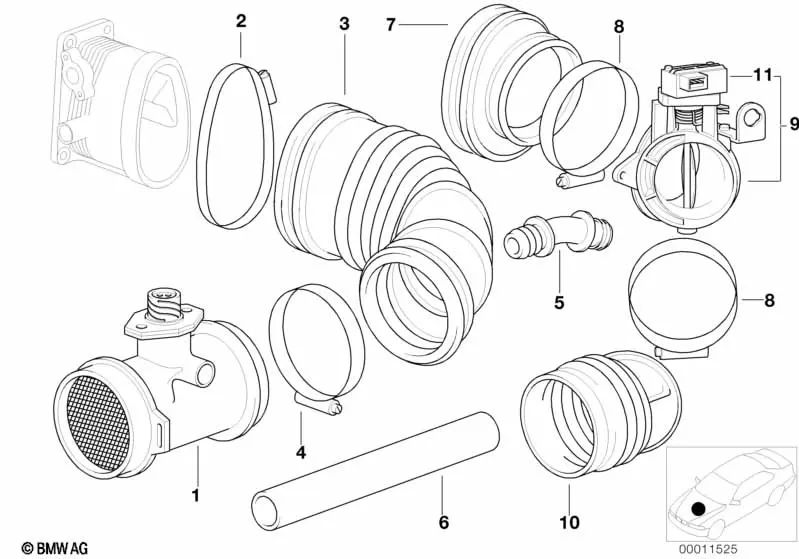 Fuelle para BMW Serie 3 E36 (OEM 13711433978). Original BMW