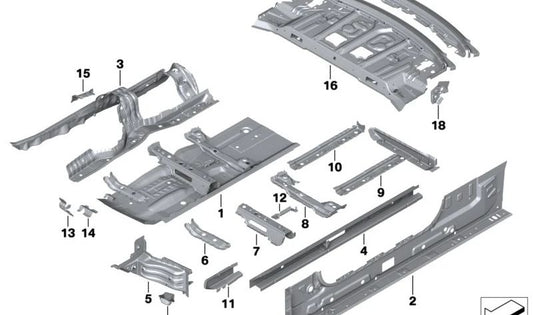 Séparateur supérieur de l'OEM externe 41009879523 pour BMW G22, G82. BMW d'origine.