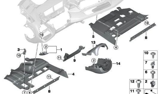 Tampa superior da coluna de direção OEM 51459284357 para BMW i12, i15. BMW original.