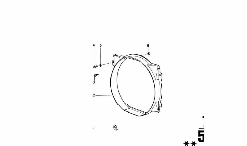 Carcasa del ventilador OEM 17111114975 para BMW (Compatible con modelos E30, E32, E34). Original BMW.