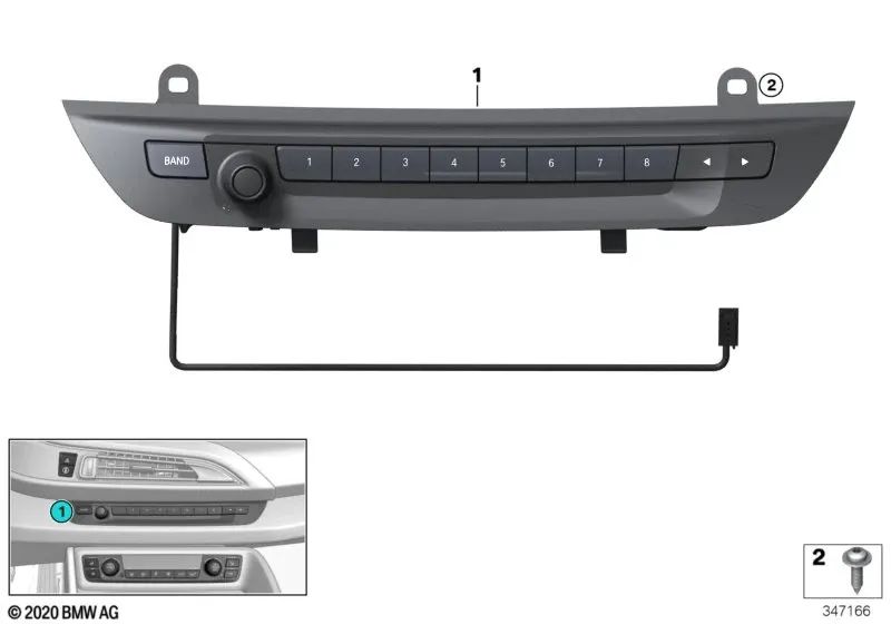 Unidad de Control de Audio para BMW I12, I12N (OEM 64116813595). Original BMW