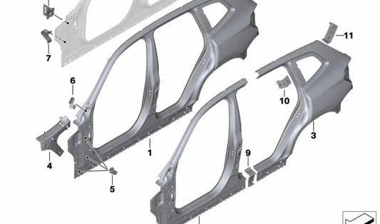 Rechte Fremdrahmen 41007494006 für BMW G02, F98. Original BMW.