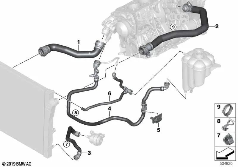 Schlauch para culata para BMW X5 F15 (OEM 17128514072). Original BMW