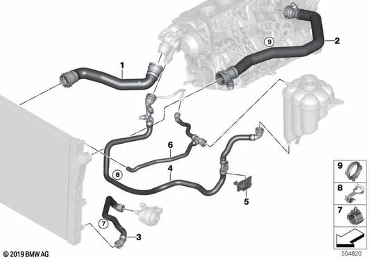 Kühlmittelschlauch für BMW F15 (OEM 17128514433). Original BMW