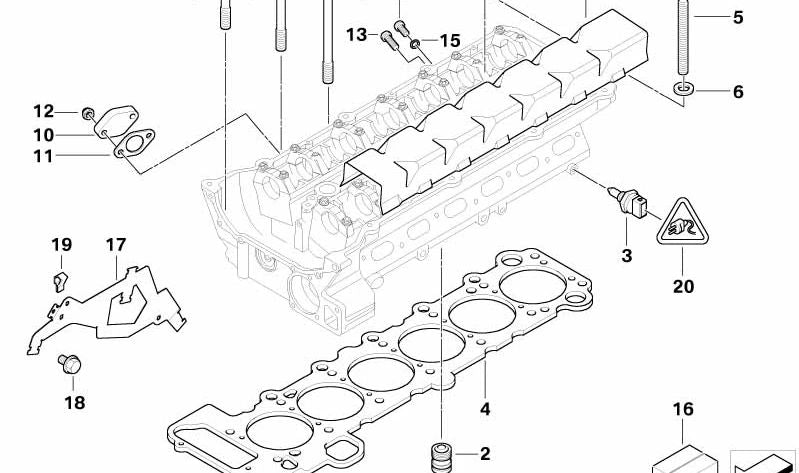 Juego de juntas de la culata sin asbesto para BMW Serie 3 E46 (OEM 11120150903). Original BMW.