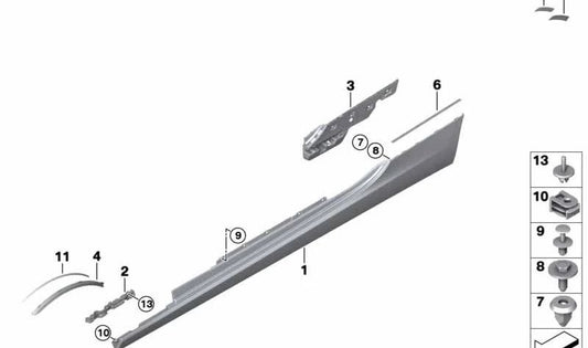 Le côté gauche Embellédor imprimé OEM 51777946675 pour BMW G14, G15. BMW d'origine.