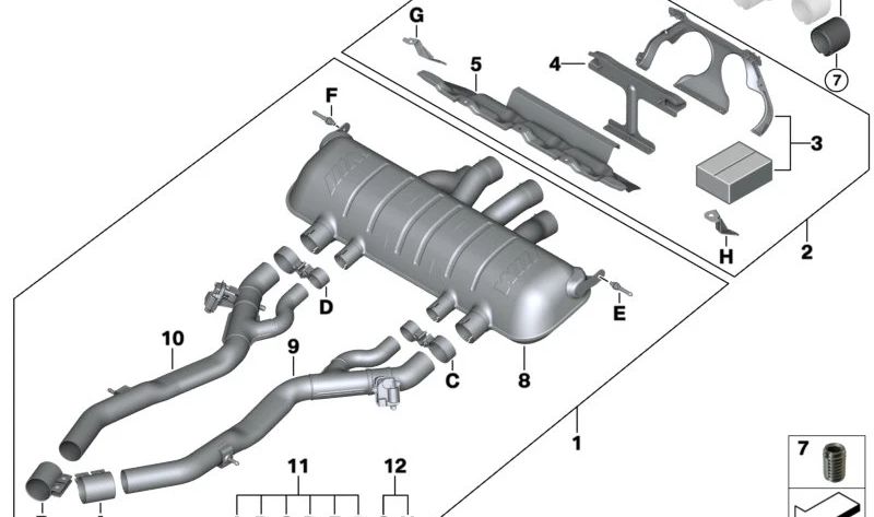 Sistema de escape deportivo M Performance OEM 18302464494 para BMW G80, G82, G83 (M3, M4). Original BMW.