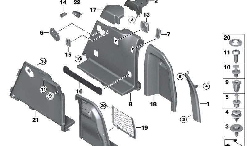 Cubierta automática del cinturón derecho OEM 51479207884 para BMW F25. Original BMW.