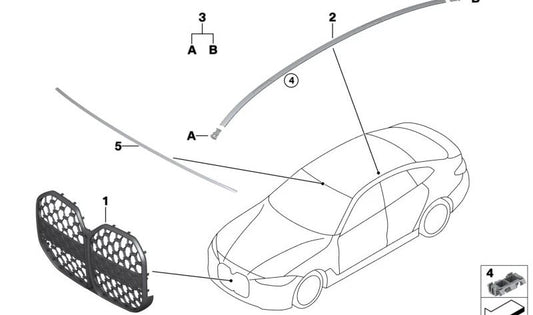 Rejilla Decorativa Frontal para BMW G26 (OEM 51138738567). Original BMW