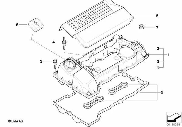 Cubierta de la bobina de encendido para BMW E81, E87, E87N, E46, E90, E90N (OEM 11127530743). Original BMW.