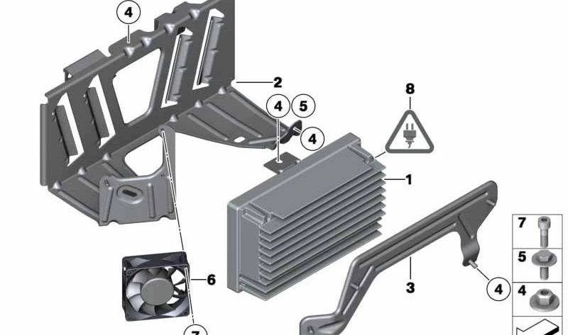 Ampliificador del sistema de audio Individual OEM 65129285059 para BMW F06, F12, F13. Original BMW.