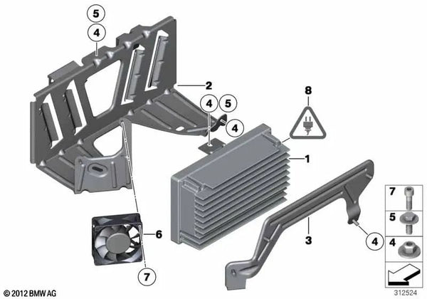 Amplificador Sistema Hifi para BMW Serie 5 F10, F18 (OEM 65129312592). Original BMW.