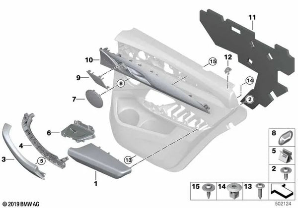 Embellecedor de puerta trasero derecho para BMW X3 F97, G01 X4 G02 (OEM 51427940386). Original BMW.