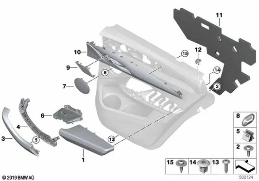 Embellecedor puerta trasera derecha para BMW X3 G01, G01N, X4 G02, G02N (OEM 51427940382). Original BMW