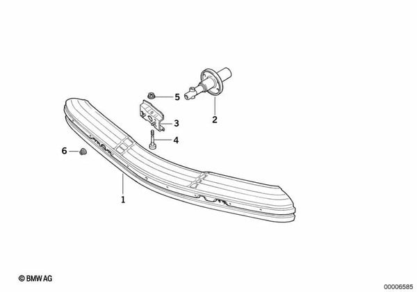 Soporte Parachoques Delantero para BMW Serie 3 E46, F30, F80 (OEM 51112484353). Original BMW