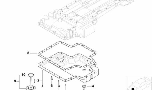 Cárter de Aceite para BMW Z8 E52 (OEM 11137831899). Original BMW.