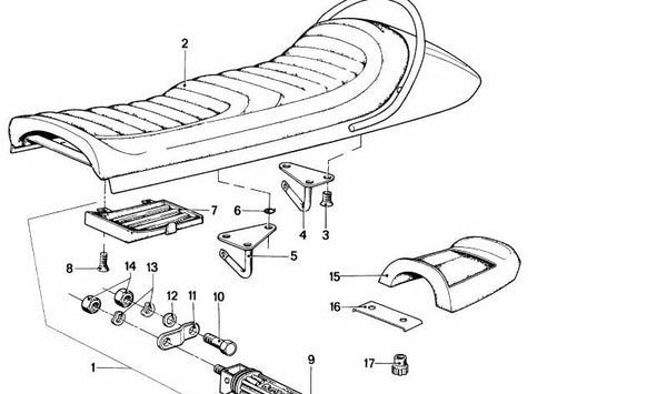 Soporte de fijación OEM 46711232230 para BMW Motorrad (Modelos compatibles: R50, R60, R75). Original BMW.