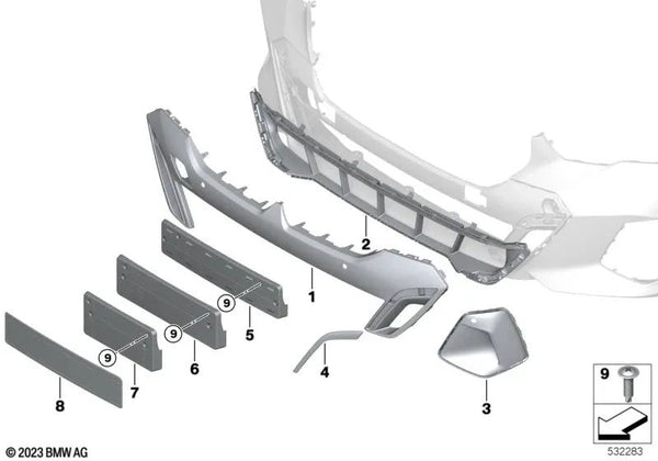 Espiga izquierda para BMW G60 (OEM 51115A36027). Original BMW