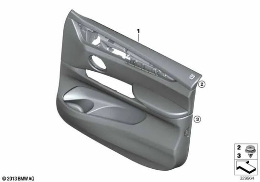 Revestimiento de puerta de cuero delantero derecho para BMW X5 F15 (OEM 51417369948). Original BMW