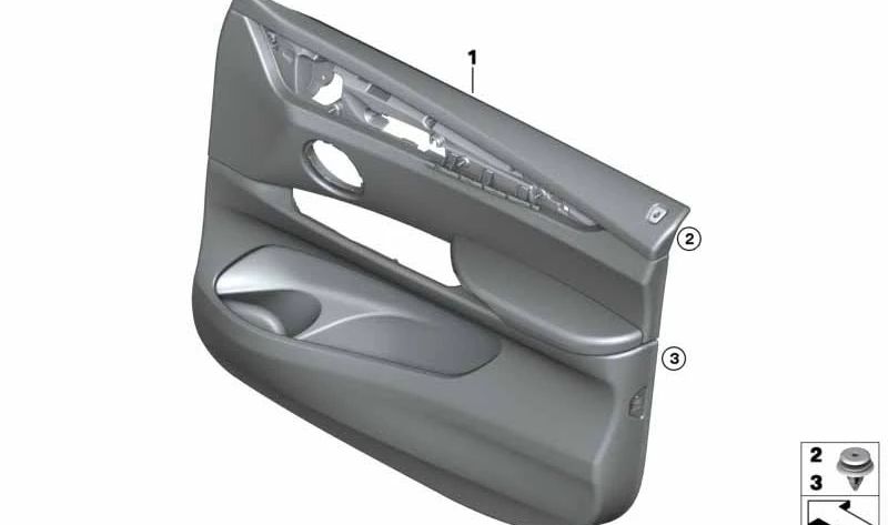 Revestimiento de puerta de cuero delantero izquierdo para BMW X5 F15 (OEM 51417484727). Original BMW