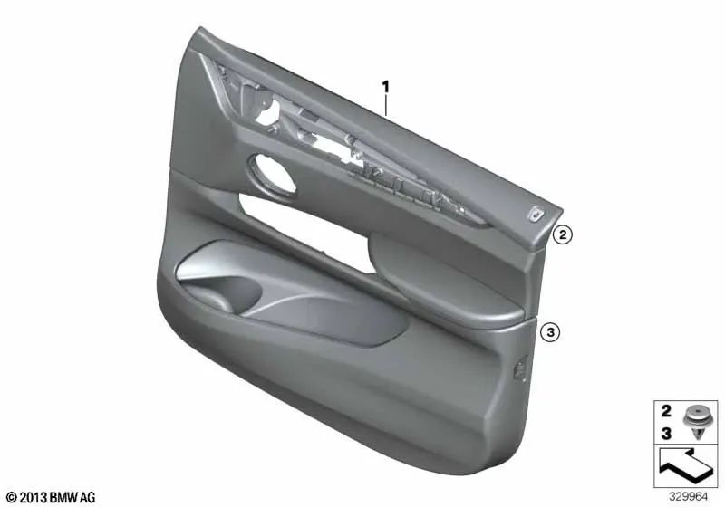 Revestimiento de puerta de cuero delantero izquierdo para BMW X5 F15 (OEM 51418063903). Original BMW.