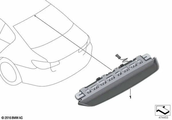 Tercera luz de freno para BMW F90, G30, G38 (OEM 63257360527). Original BMW