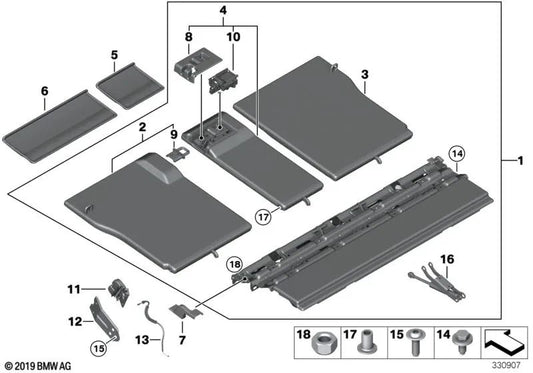 Lock for BMW 5 Series F07, F07N (OEM 51477219353). Genuine BMW