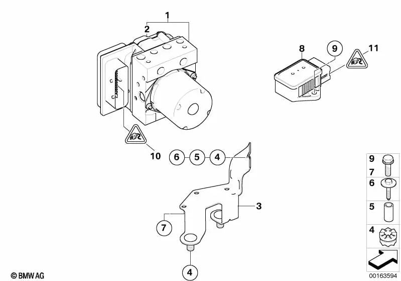 Kit de Reparación Unidad de Control DSC para BMW Serie 5 E60, E61; Serie 6 E63, E64 (OEM 34526791110). Original BMW.