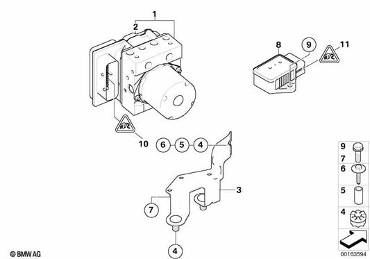 Kit de Reparación Unidad de Control DSC para BMW Serie 5 E60, E61; Serie 6 E63, E64 (OEM 34526791110). Original BMW.