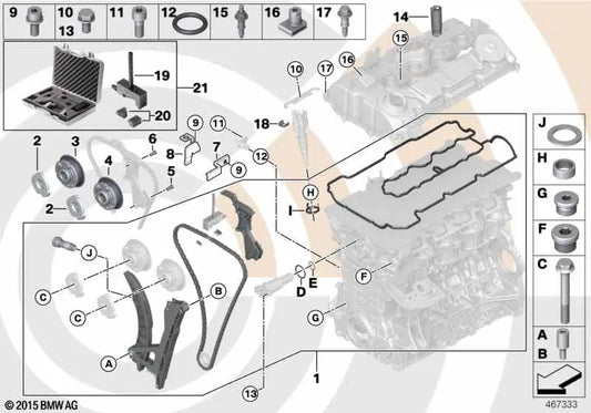 Mutternclip für BMW E81, E82, E87N, E88, E90, E90N, E91, E91N, E92, E92N, E93, E93N, E60N, E61N (OEM 11127563050). Original BMW