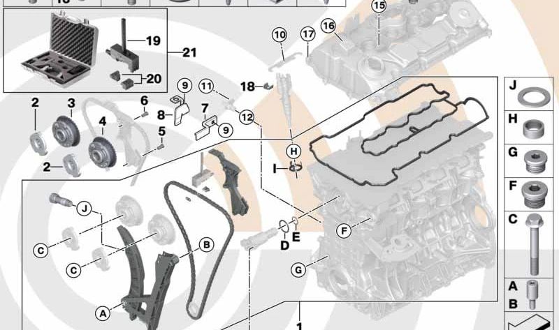 Casquillo para BMW E81, E82, E87N, E88, E90, E91, E92, E93, E60N, E61N (OEM 11127577118). Original BMW.