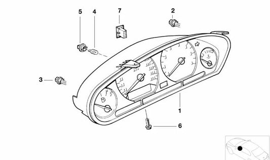 Uncoded instrument cluster for various BMW models (OEM 62117893288). Original BMW