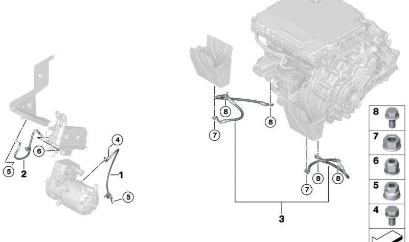 Cable de masa para BMW X3 G08E, G08F (OEM 61295A0DEE9). Original BMW.