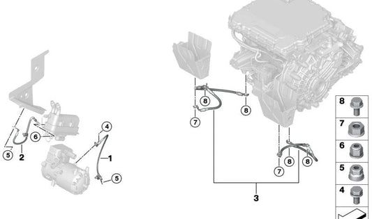 Cable de masa para BMW X3 G08E, G08F (OEM 61295A0DEE9). Original BMW.