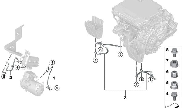 Cable de masa para BMW X3 G08E, G08F (OEM 61295A0DEE9). Original BMW.