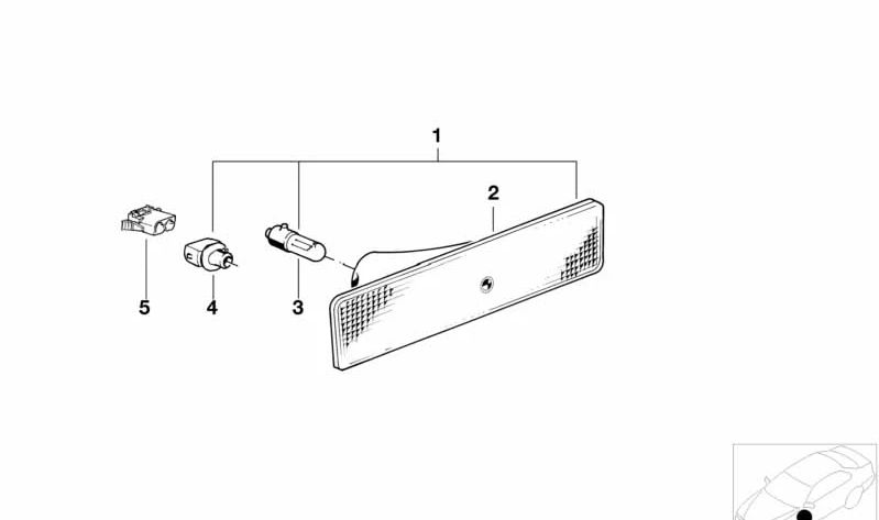 Cristal trasero de luz intermitente OEM 63141377850 para BMW E30, E34, E32. Original BMW.