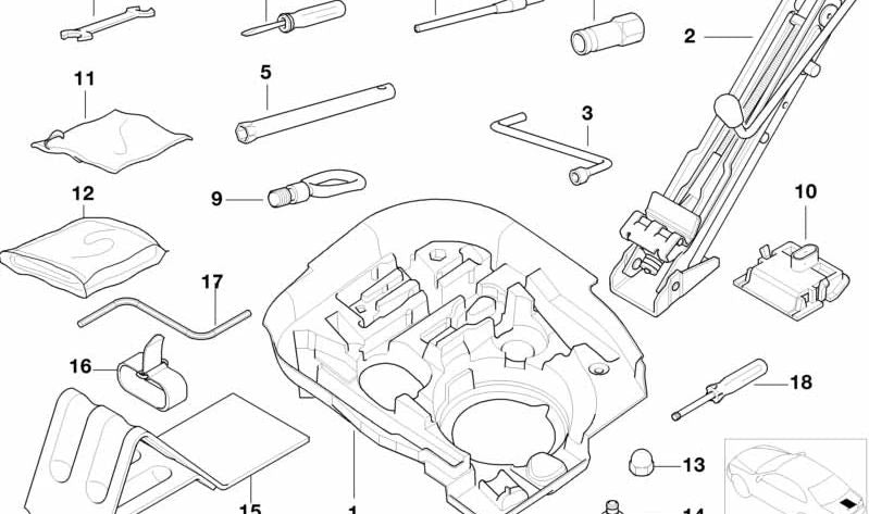 Prise en charge des outils de la carte BMW (OEM 71111093840). BMW d'origine