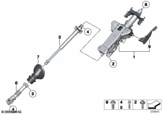 Ajuste mecánico de la columna de dirección para BMW F07, F10, F11, F18 (OEM 32306795346). Original BMW