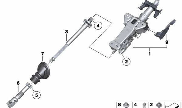 Junta cardán con fuelle OEM 32306790490 para BMW F07, F10, F11, F06, F12, F13, F01, F02. Original BMW.