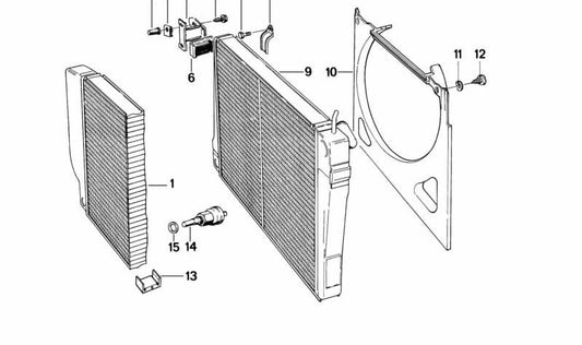 Kühlmittelkühler für BMW E24 (OEM 17111111638). Original BMW