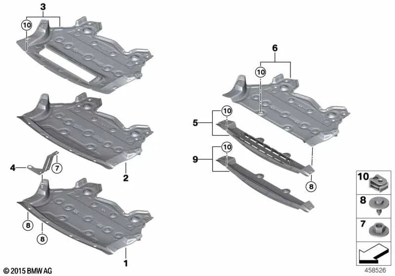 Pantalla protectora del compartimento del motor delantero para BMW F15, F16 (OEM 51757290659). Original BMW.