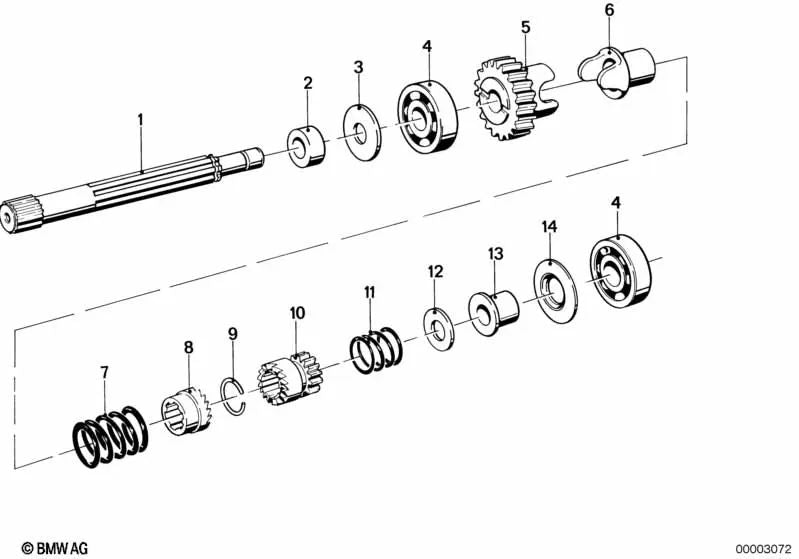 Ball bearing for BMW E21, E30, E12, E28 (OEM 23121231495). Original BMW