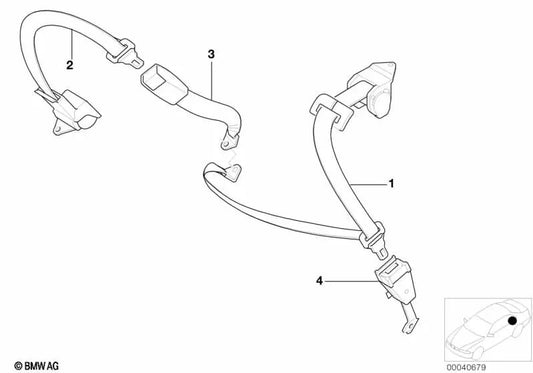 Abdominal belt for BMW E38 (OEM 72118174394). Original BMW.