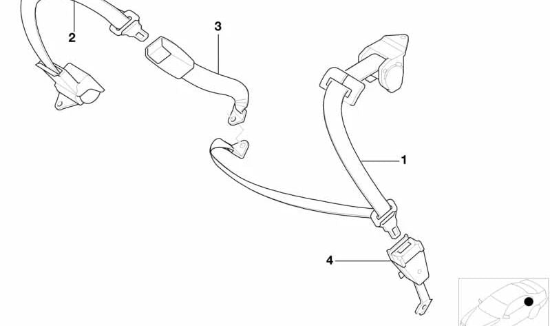 Beckengurt für BMW 7er E38 (OEM 72118174360). Original BMW