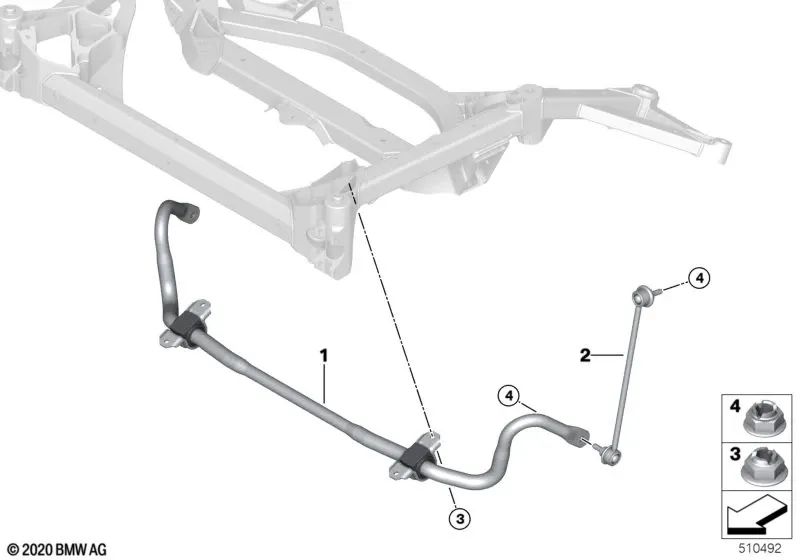 Vorderachsstabilisator für BMW Serie 4 G82 (OEM 31358091420). Original BMW