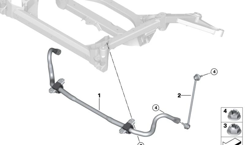 Péndulo de soporte izquierdo para BMW G87, G80, G81, G82, G83 (OEM 31308091445). Original BMW