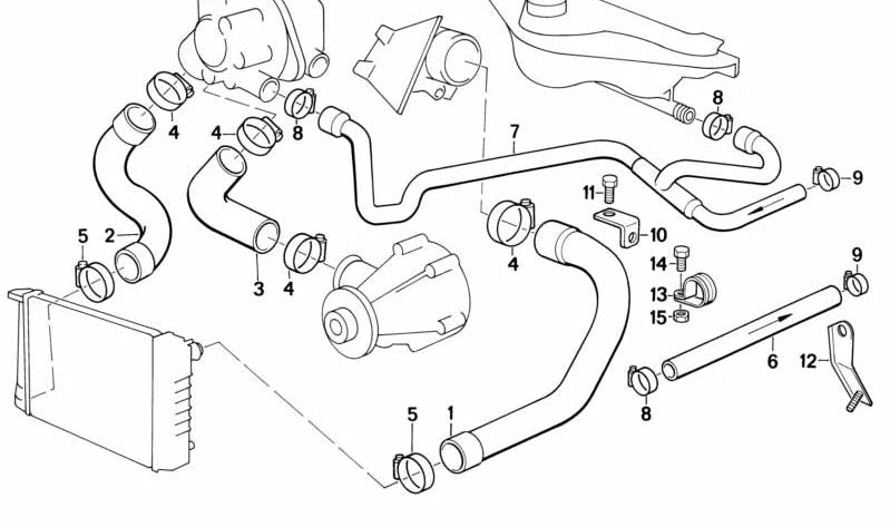 Tubo para BMW Serie 3 E30, Serie 5 E28, E34 (OEM 11531275398). Original BMW