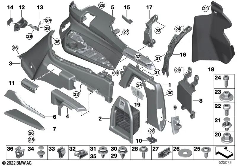 Clipmutter for BMW E81, E82, E87, E87N, E88, F20, F21, F52, F22, F23, F45, F46, G42, E90, E91, E92, E93, F30, F31, F34, F35, G20, G21, G28 , F32, F33, F36, F83, G22, G23, G26, F07, F10, F11, G30, G31, G32, E84, F48, F49, F39, E83, F25, G01, F26, G02, E70,